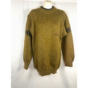 Vintage 80s Nencini Fieldstone Flecked Wool Blend Sweater Olive Heritage Outdoor